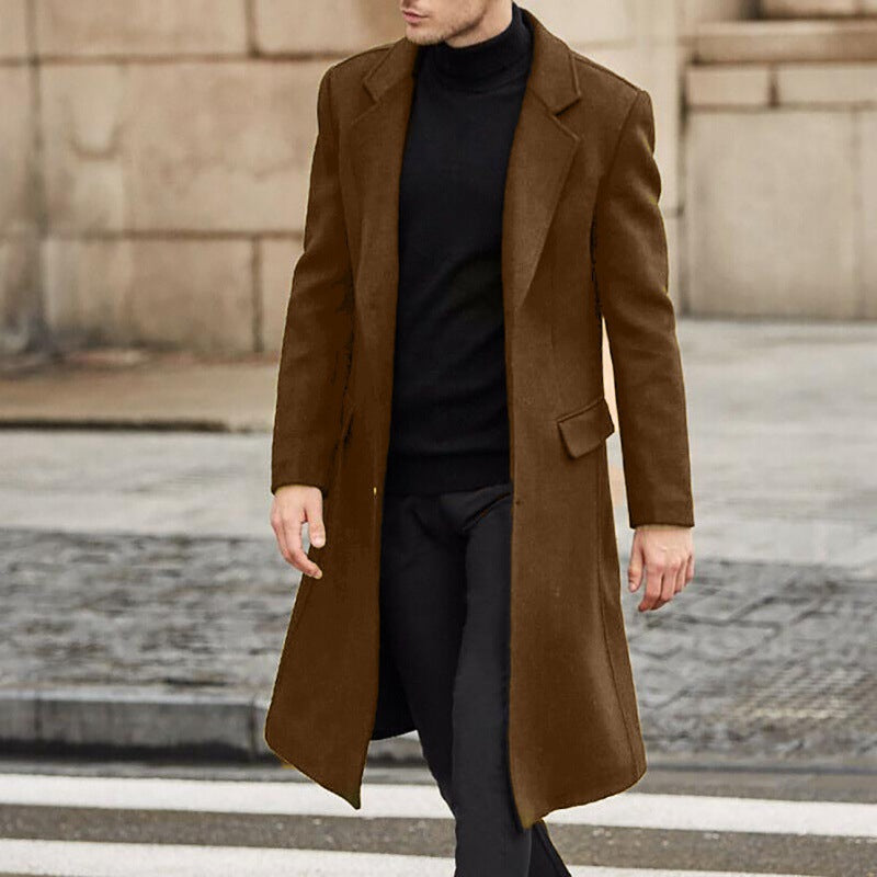 Casaco de inverno masculino, elegante e feito de lã